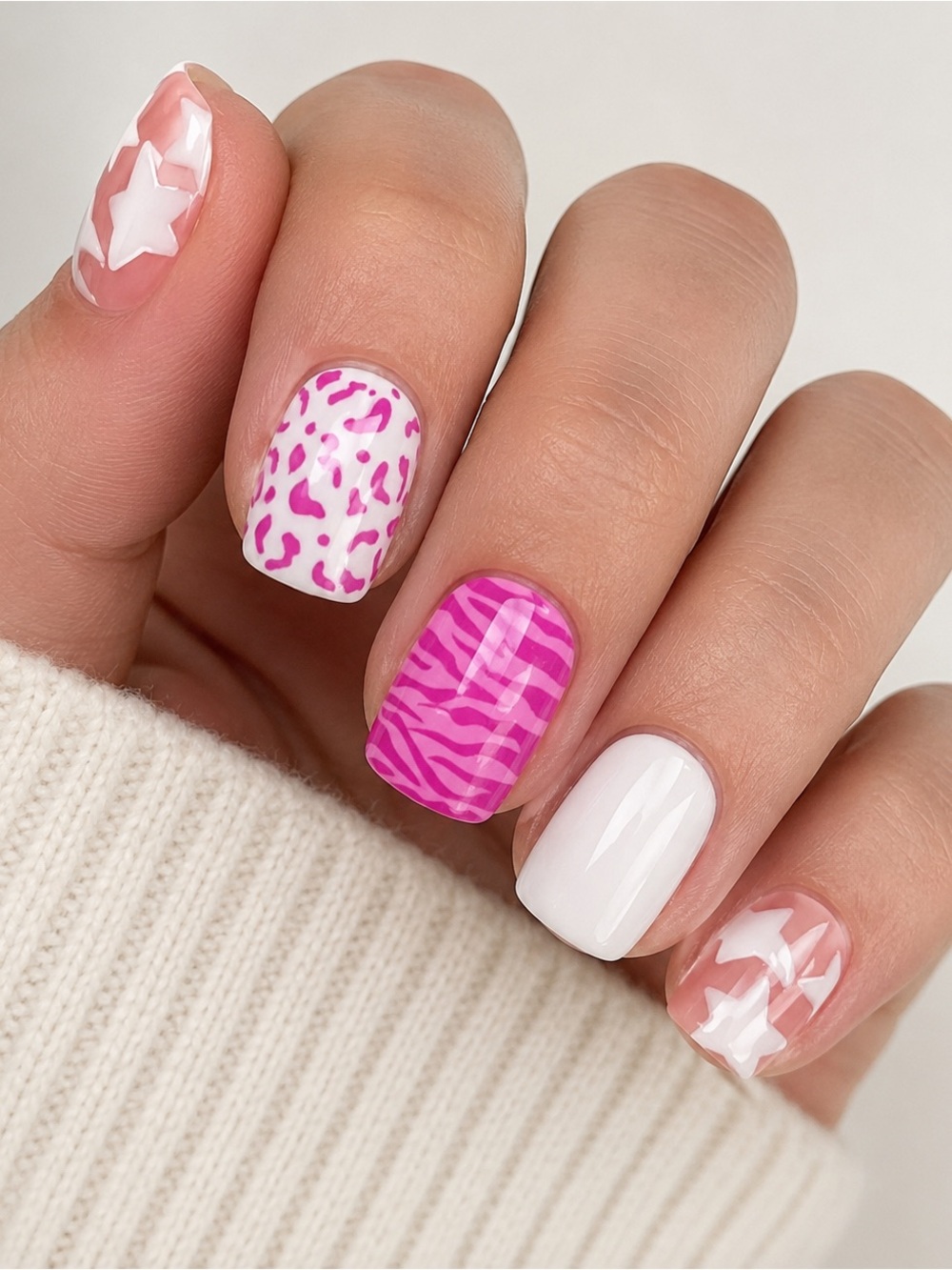 Pink & White Animal Print